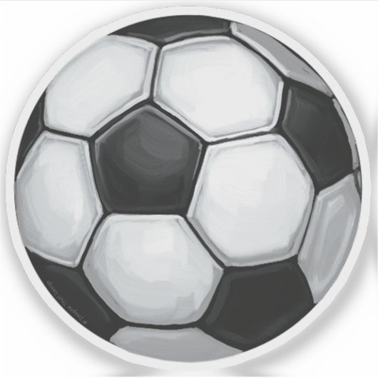 Voetbal geschilderde kunst sticker (Voorkant)