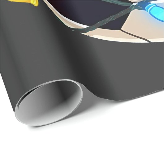 Voetbal gewikkeld in kerstverlichting Voetballer  Cadeaupapier (Rol Hoek)