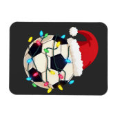 Voetbal gewikkeld in Kerstverlichting Voetbalspele Magneet (Horizontaal)