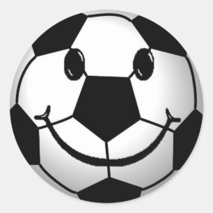 Voetbal glimlach ronde sticker