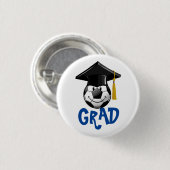 Voetbal glimlachen Afstuderen Ronde Button 3,2 Cm (Voorkant /achterkant)