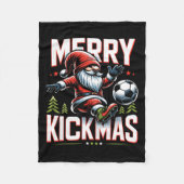Voetbal Gnome Merry Kickmas Fleece Deken (Voorkant)