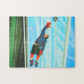 Voetbal Goalie Goalkeeper Keeper Jumping Legpuzzel (Horizontaal)