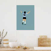 Voetbal God De Grootste Aller Tijden Poster (Keuken)