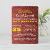 Voetbal Gold Bar Mitzvah Uitnodiging (Staand voorkant)