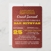 Voetbal Gold Bar Mitzvah Uitnodiging (Voorkant)