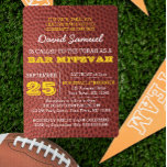 Voetbal Gold Bar Mitzvah Uitnodiging<br><div class="desc">Deze casual chique uitnodigingen zijn perfect voor elke sportieve Bar Mitzvah viering. Elke regel tekst is volledig aanpasbaar om precies te zeggen wat je wilt!</div>