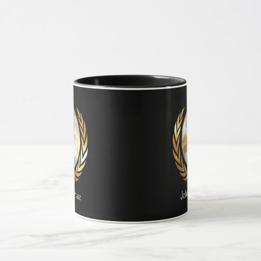 Voetbal Goud en Zilver Custom Mok (Midden)