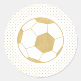 Voetbal Goud Wit Ronde Sticker