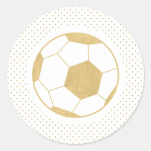 Voetbal Goud Wit Ronde Sticker