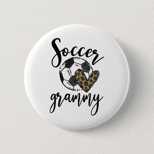 Voetbal Grammy Luipaard Grappig Voetbal Ronde Button 5,7 Cm