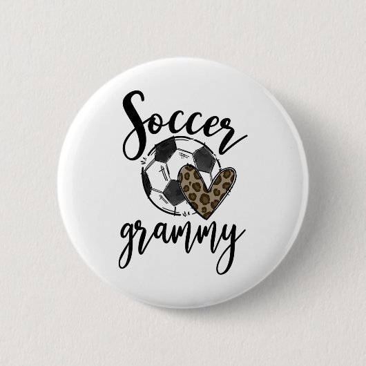Voetbal Grammy Luipaard Grappig Voetbal Ronde Button 5,7 Cm (Voorkant)