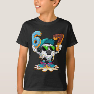 Voetbal Grappig 6 7 Zes Zeven 67 Voetbal Liefhebbe T-shirt