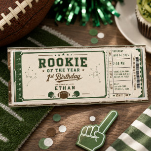 Voetbal Green Rookie 1e verjaardagsfeestje Kaart