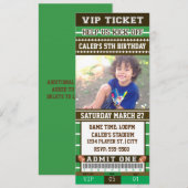 VOETBAL Groen & Bruin FOTO TICKET Uitnodiging (Voorkant / Achterkant)