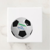 Voetbal groen en blauw bedankjes labels (In situ)