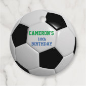 Voetbal groen en blauw bedankjes labels (Voorkant)