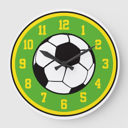 Voetbal Groen en Geel Grote Klok (Voorkant)