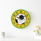 Voetbal groen en goud grote klok (Huis)