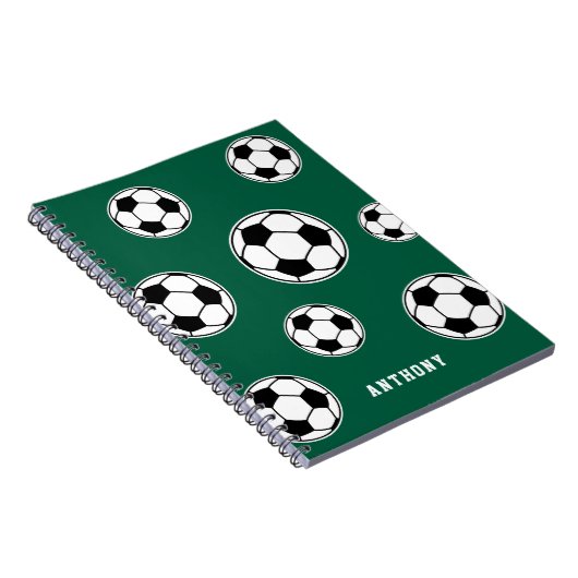 Voetbal Groen Gepersonaliseerde Kinder Terug naar Notitieboek (Rechterzijde)