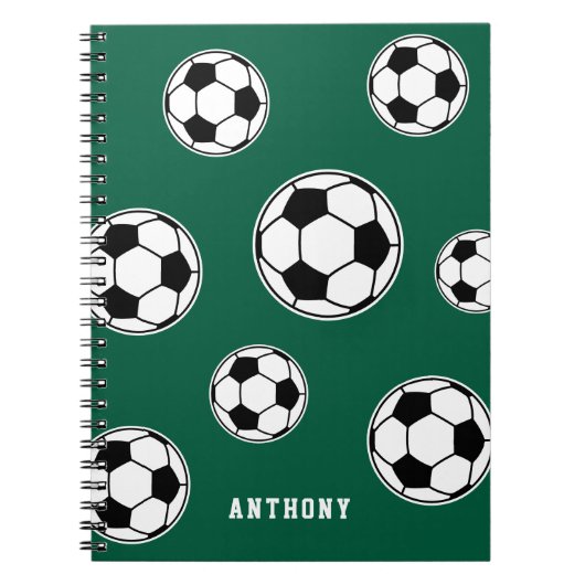Voetbal Groen Gepersonaliseerde Kinder Terug naar Notitieboek (Voorkant)