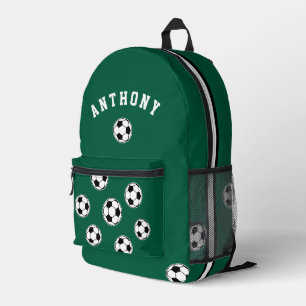 Voetbal Groen Gepersonaliseerde Kinderen Terug naa Bedrukte Rugzak
