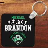 Voetbal - Groen, Zwart en wit Sleutelhanger (Achterkant)