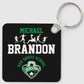 Voetbal - Groen, Zwart en wit Sleutelhanger (Achterkant)