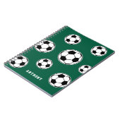 Voetbal groene gepersonaliseerde kinderen terug na notitieboek (Linkerzijde)