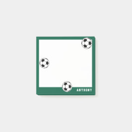 Voetbal groene gepersonaliseerde kinderen terug na post-it® notes