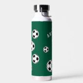 Voetbal groene gepersonaliseerde kinderen terug na waterfles (Links)