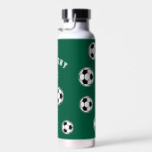 Voetbal groene gepersonaliseerde kinderen terug na waterfles (Rechts)
