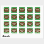Voetbal groene gestreepte verjaardagsfeest sticker (Vel)
