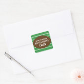 Voetbal groene gestreepte verjaardagsfeest sticker (Envelop)