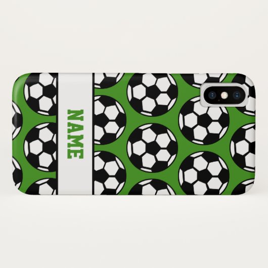 voetbal Groene Sportpatroon Case-Mate iPhone Case (Achterkant (horizontaal))
