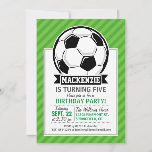 Voetbal; groene strepen kaart (Voorkant)