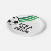 Voetbal Groene Strepen Pet Trick 3e Verjaardag Papieren Bordje (Gekanteld)