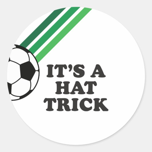 Voetbal Groene Strepen Pet Trick 3e Verjaardag Ronde Sticker (Voorkant)
