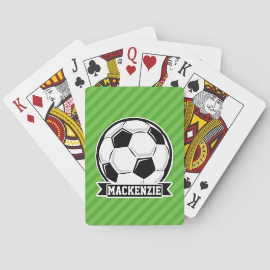 Voetbal; groene strepen pokerkaarten (Achterkant)