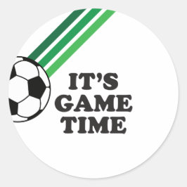 Voetbal Groene Strepen Spel Tijd Verjaardag Ronde Sticker