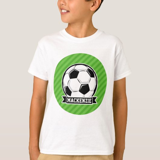 Voetbal; groene strepen t-shirt (Voorkant)