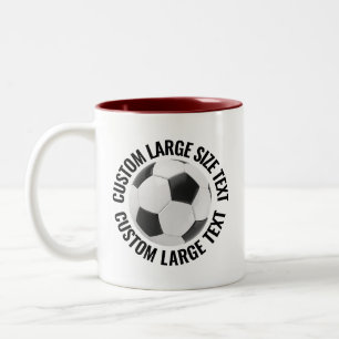 Voetbal & Grote Tekst MAROON 11oz Aangepast Tweekleurige Koffiemok