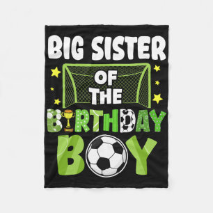Voetbal Grote Zus Verjaardag Jongen Feest Voetbal  Fleece Deken