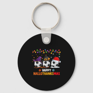 Voetbal Halloween Dankdag Kerstmis Gelukkige Hallo Sleutelhanger