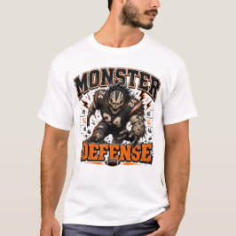 Voetbal Halloween Monster Vintage Sport Mascotte D T-shirt
