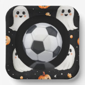 Voetbal Halloween thema met bal Papieren Bordje (Voorkant)