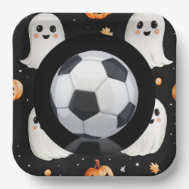 Voetbal Halloween thema met bal Papieren Bordje