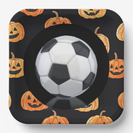 Voetbal Halloween thema met bal Papieren Bordje