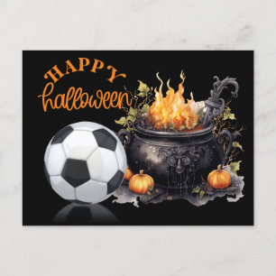 Voetbal halloween voor speler feestdagenkaart