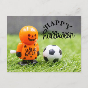 Voetbal halloween voor speler feestdagenkaart